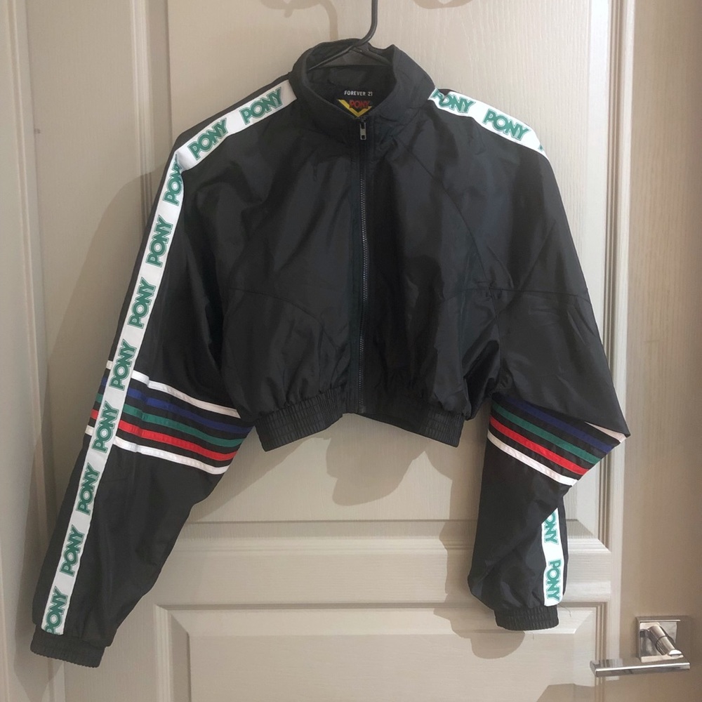 Forever21 Pony Crop Track Jacket Size Small